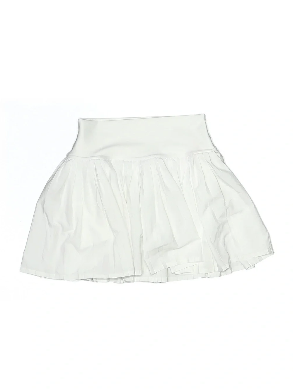 ALO YOGA White Pleated Mini Skirt with Elastic Banded Waist Sz Medium